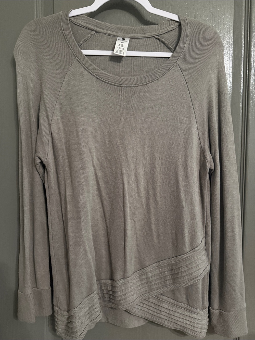 Active Life Taupe Raglan Pullover Sweatshirt